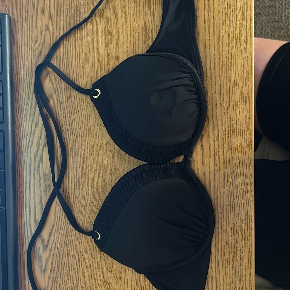 Black VS string bikini top